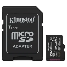 Kingston SDCS3/1TB Tarjeta de Memoria microSDXC Canvas Select Plus 1TB con Adaptador, Clase 10 U3 V30 A1, 150MB/s
